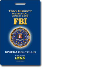 FBI plastic luggage tag.