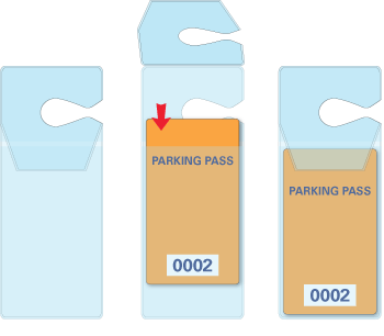 Instructions for using Vinyl Hang Tag Pockets with insert.